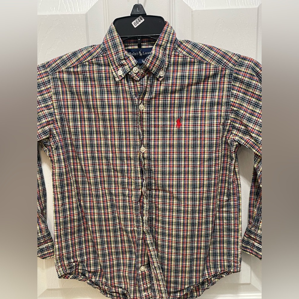 Ralph Lauren Red and Blue Button Down Shirt